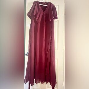 Elegant Burgundy Dress